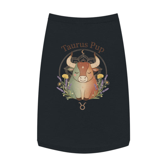 Taurus Pup Pet Tank Top – Zodiac Dog Tank with Bull Illustration