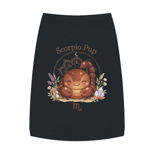 Scorpio Pup Pet Tank Top — Zodiac Dog Tee with Cute Scorpion Pup Design