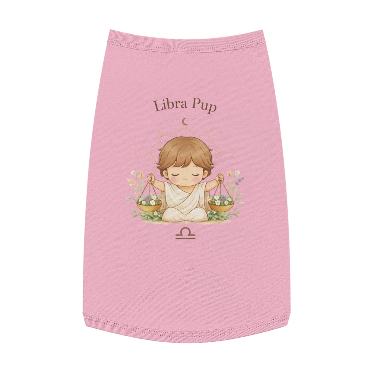 Libra Pup Pet Tank Top — Zodiac Dog Shirt with Cute Libra Illustration