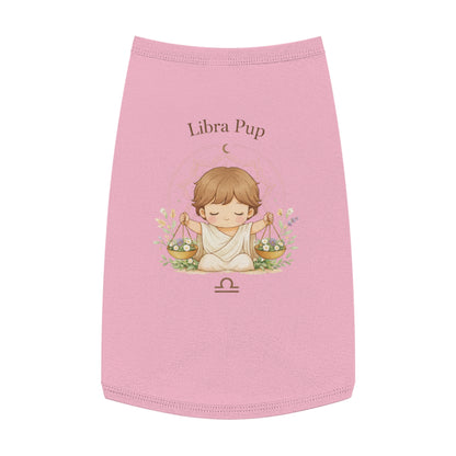Libra Pup Pet Tank Top — Zodiac Dog Shirt with Cute Libra Illustration