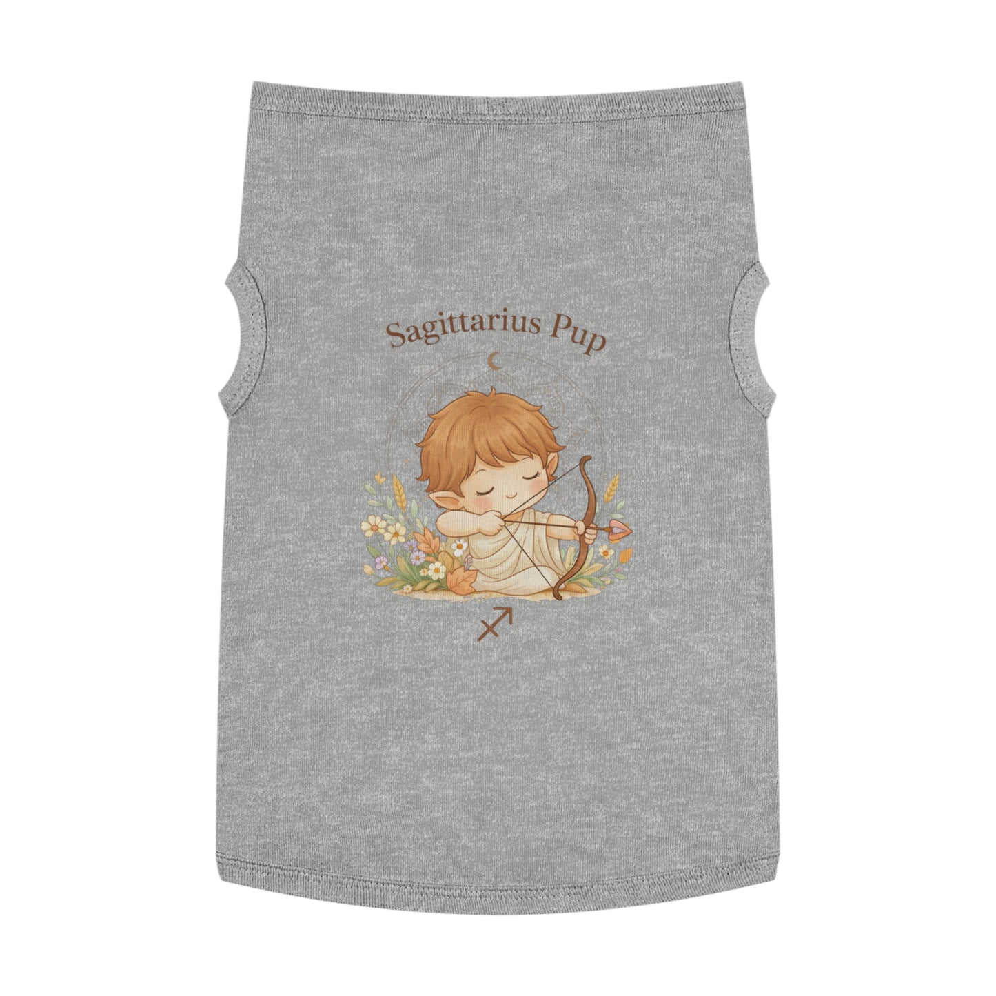 Sagittarius Pup Pet Tank — Astrology Dog Shirt with Cute Archer Design
