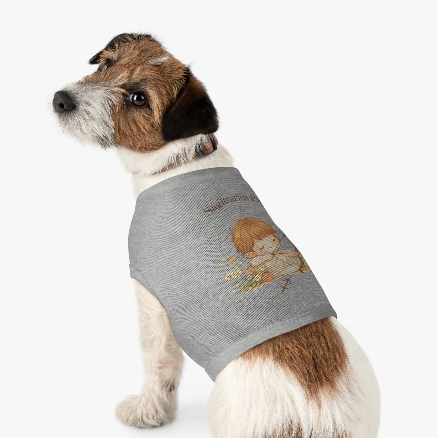 Sagittarius Pup Pet Tank — Astrology Dog Shirt with Cute Archer Design