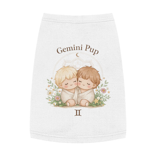 Gemini Pup Zodiac Pet Tank — Cute Twin Astrology Dog Shirt