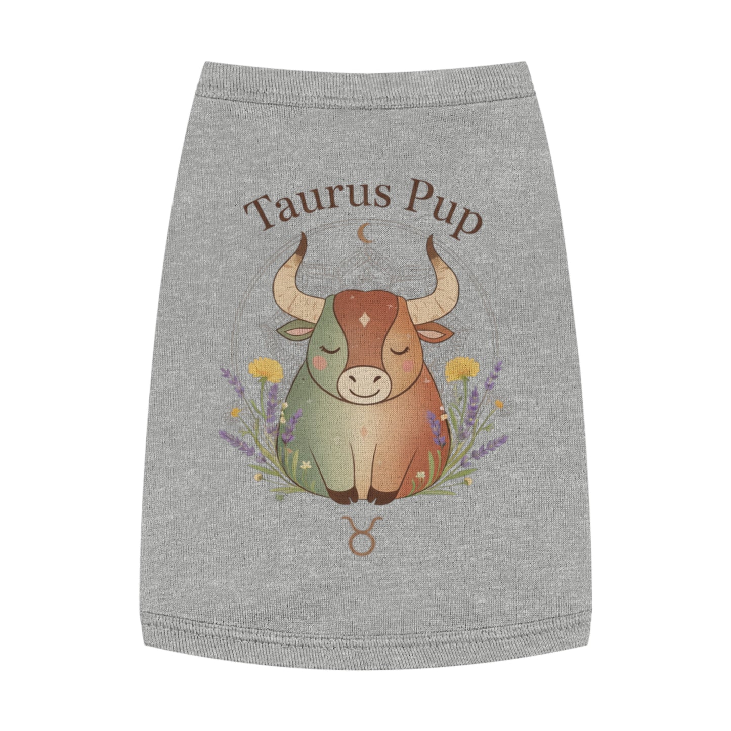 Taurus Pup Pet Tank Top – Zodiac Dog Tank with Bull Illustration