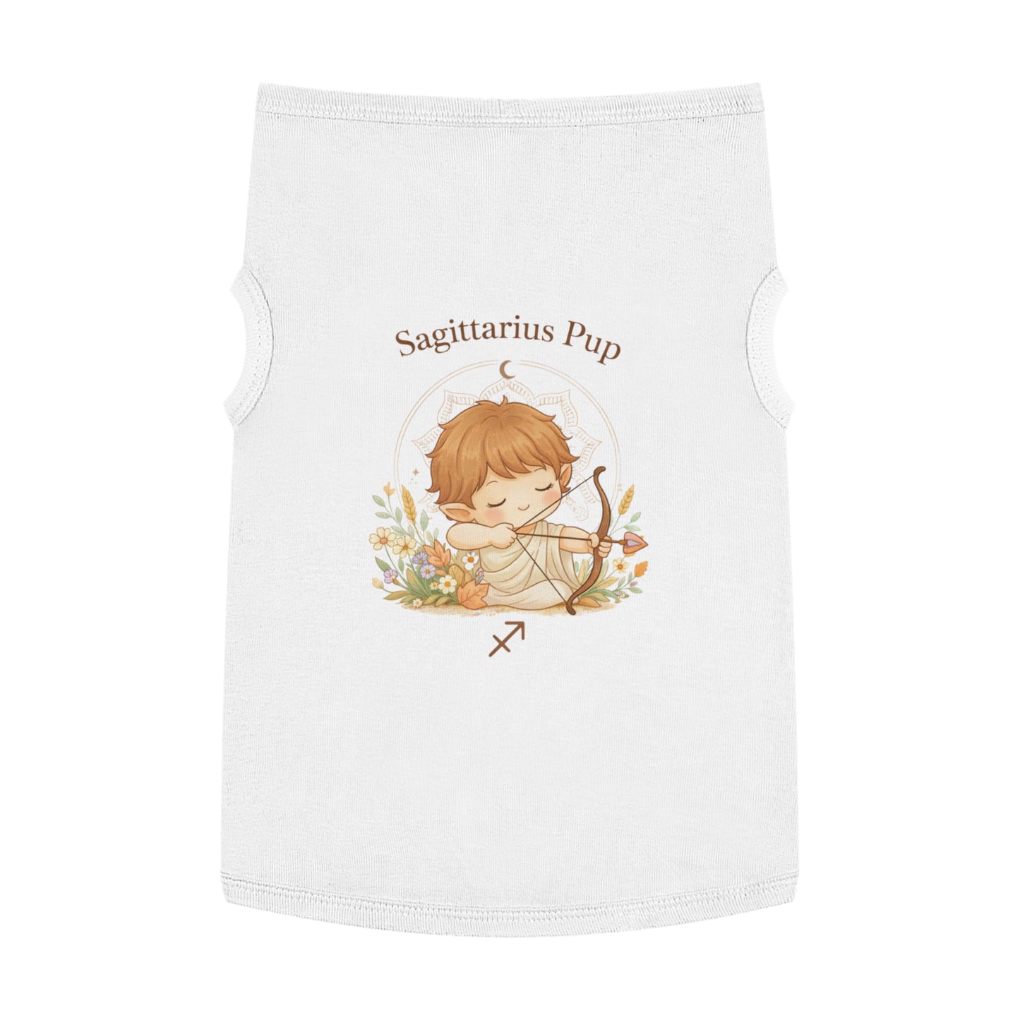Sagittarius Pup Pet Tank — Astrology Dog Shirt with Cute Archer Design