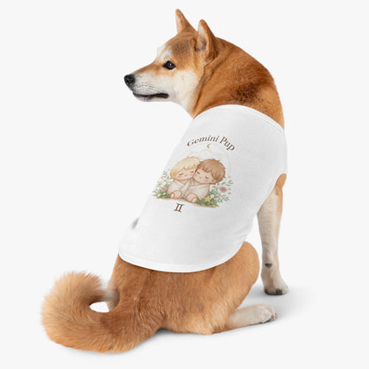 Gemini Pup Zodiac Pet Tank — Cute Twin Astrology Dog Shirt