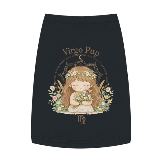 Virgo Pup Pet Tank Top — Zodiac Floral Dog Shirt