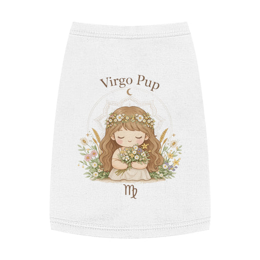 Virgo Pup Pet Tank Top — Zodiac Floral Dog Shirt