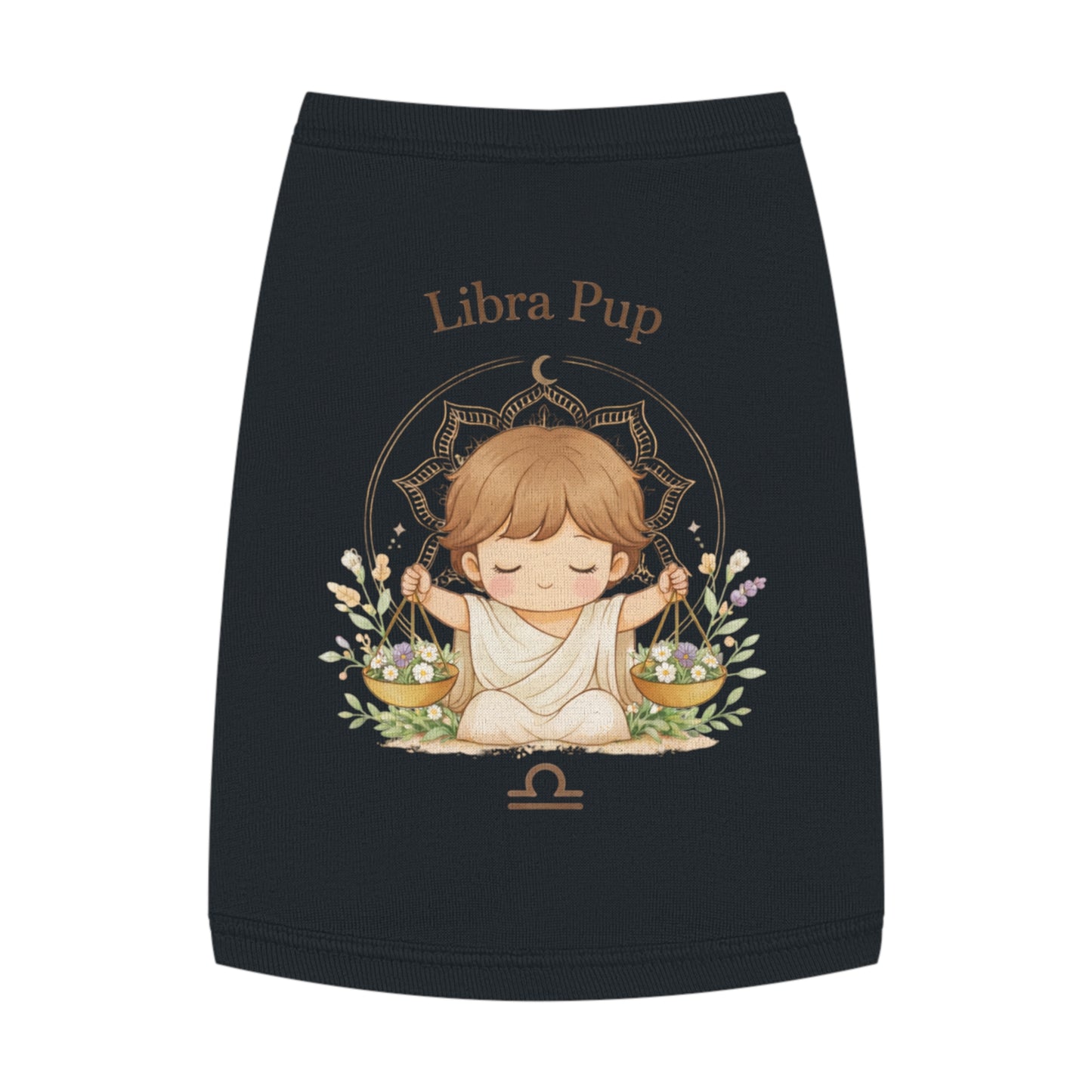 Libra Pup Pet Tank Top — Zodiac Dog Shirt with Cute Libra Illustration
