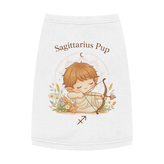 Sagittarius Pup Pet Tank — Astrology Dog Shirt with Cute Archer Design