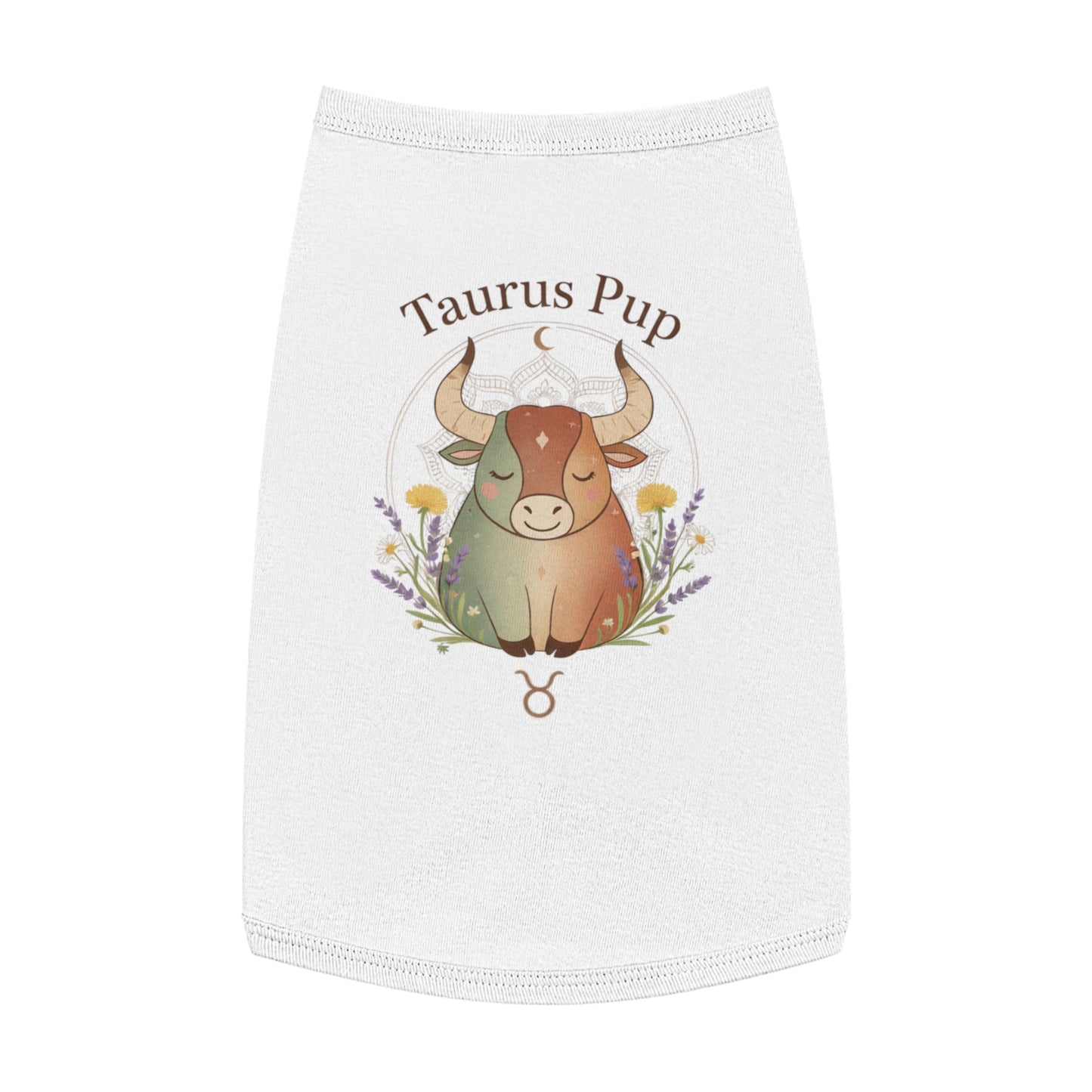 Taurus Pup Pet Tank Top – Zodiac Dog Tank with Bull Illustration