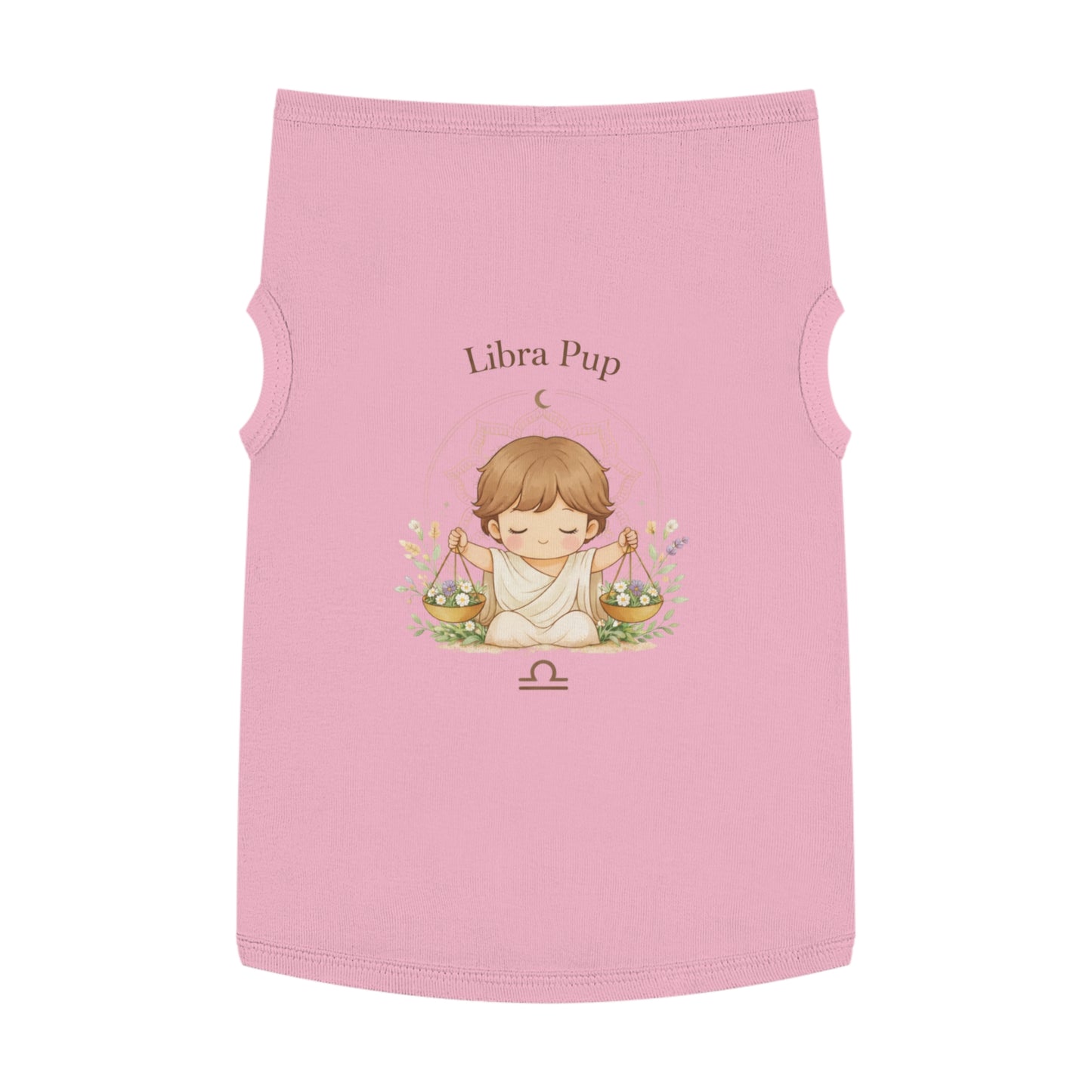 Libra Pup Pet Tank Top — Zodiac Dog Shirt with Cute Libra Illustration
