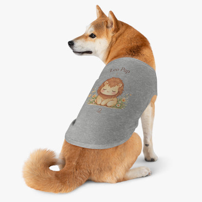 Leo Pup Pet Tank Top – Cute Zodiac Lion Dog Tee for Small Dogs
