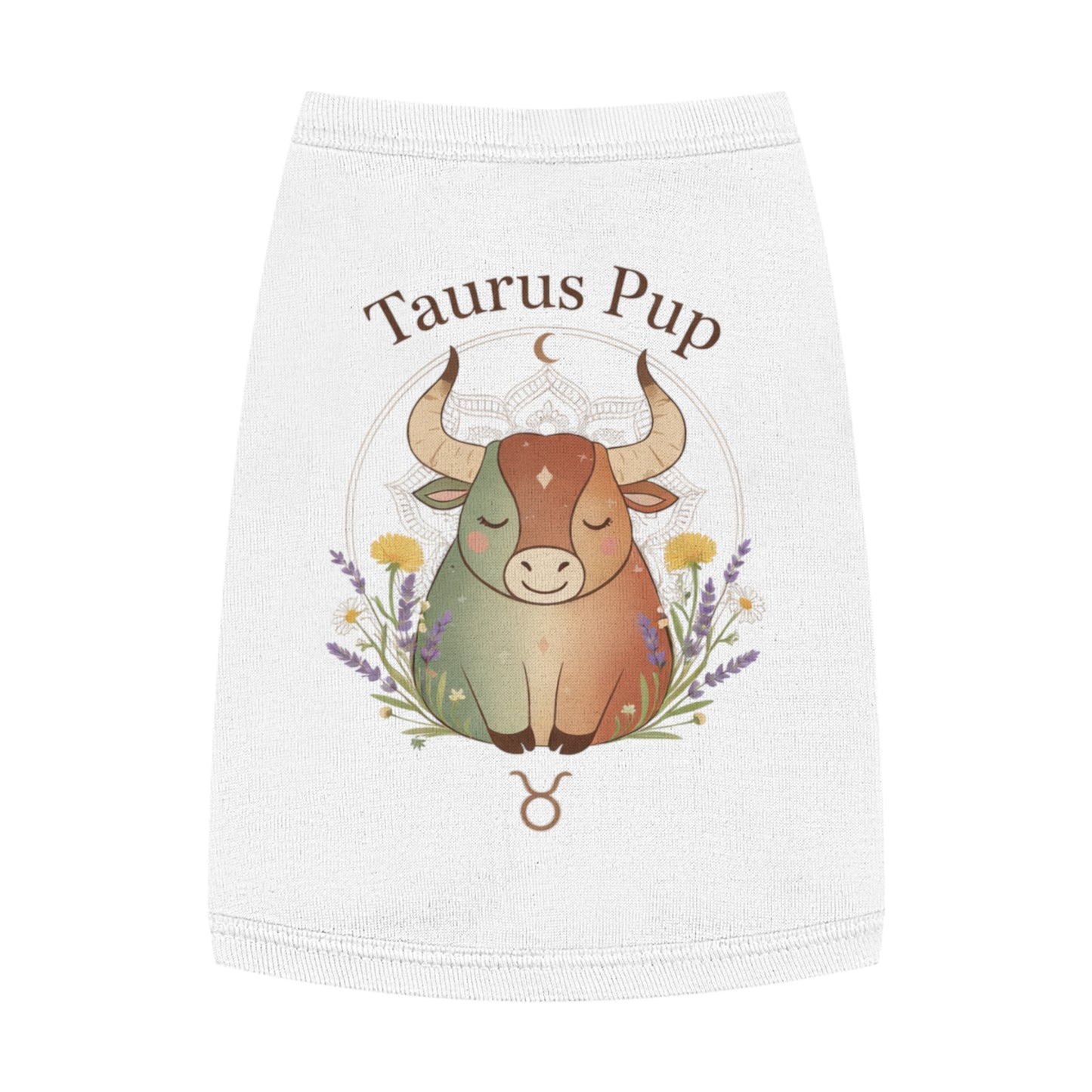 Taurus Pup Pet Tank Top – Zodiac Dog Tank with Bull Illustration