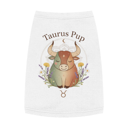 Taurus Pup Pet Tank Top – Zodiac Dog Tank with Bull Illustration
