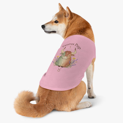 Taurus Pup Pet Tank Top – Zodiac Dog Tank with Bull Illustration