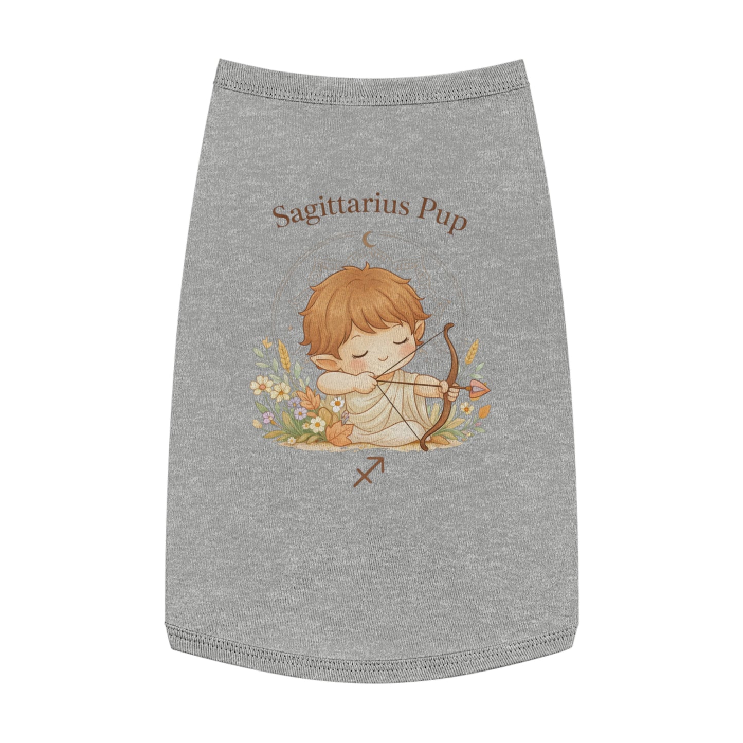Sagittarius Pup Pet Tank — Astrology Dog Shirt with Cute Archer Design
