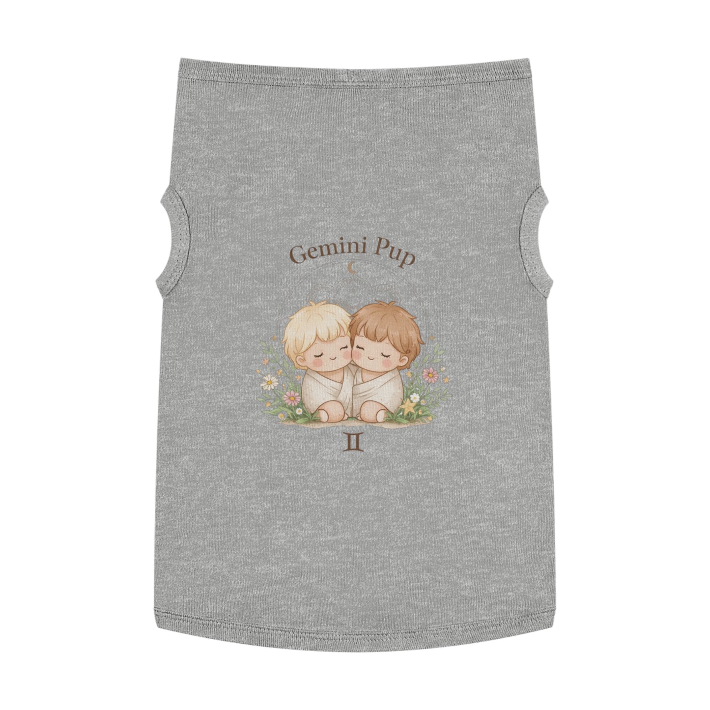 Gemini Pup Zodiac Pet Tank — Cute Twin Astrology Dog Shirt