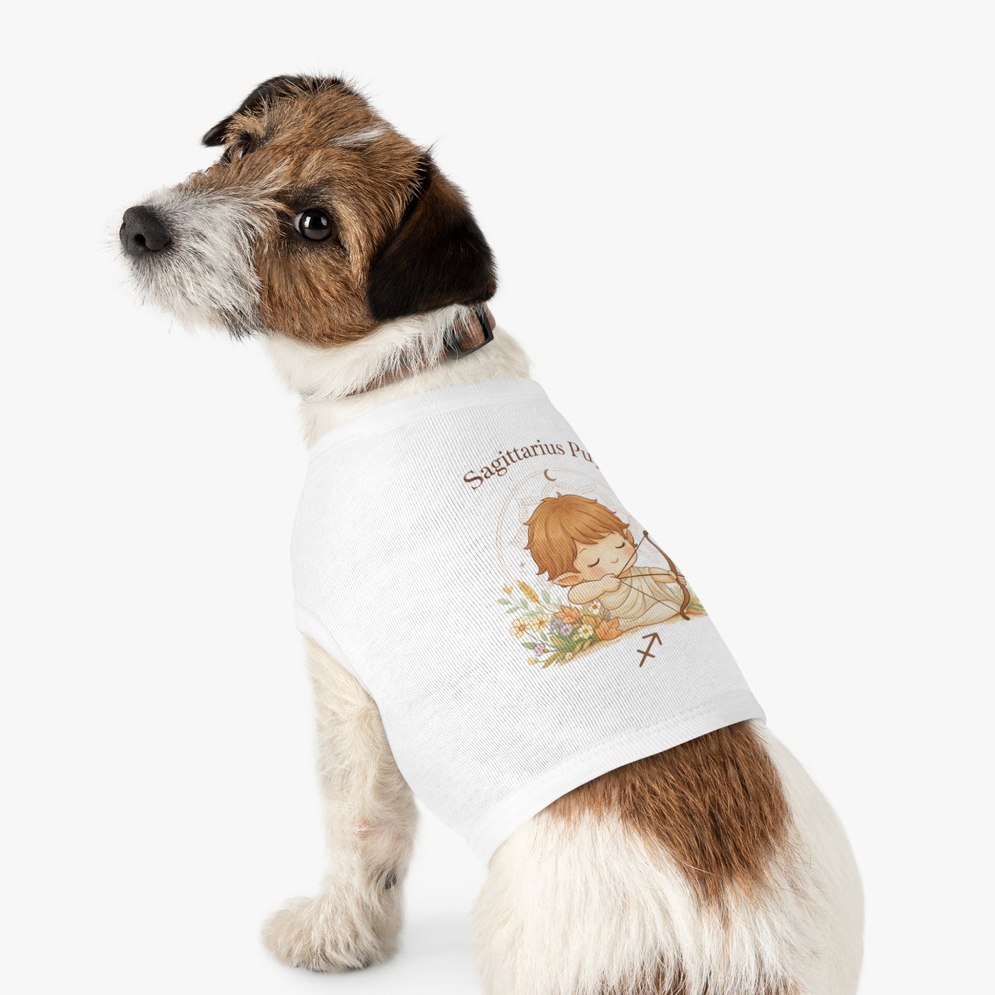 Sagittarius Pup Pet Tank — Astrology Dog Shirt with Cute Archer Design