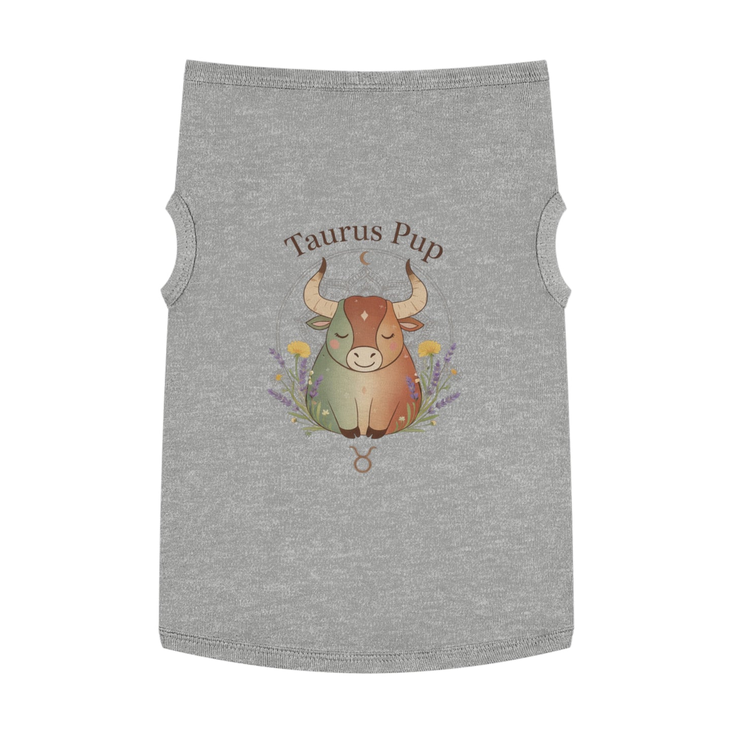 Taurus Pup Pet Tank Top – Zodiac Dog Tank with Bull Illustration