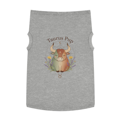 Taurus Pup Pet Tank Top – Zodiac Dog Tank with Bull Illustration