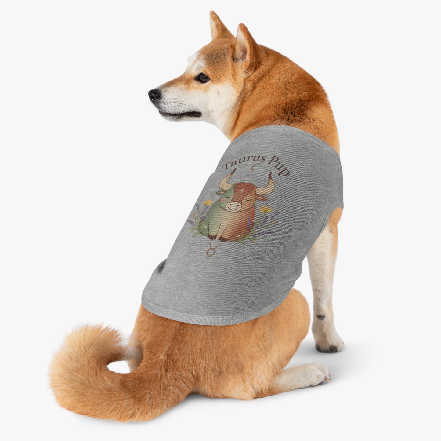 Taurus Pup Pet Tank Top – Zodiac Dog Tank with Bull Illustration