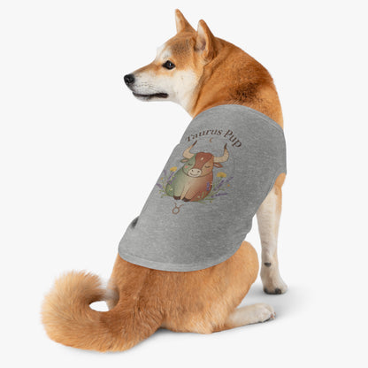 Taurus Pup Pet Tank Top – Zodiac Dog Tank with Bull Illustration