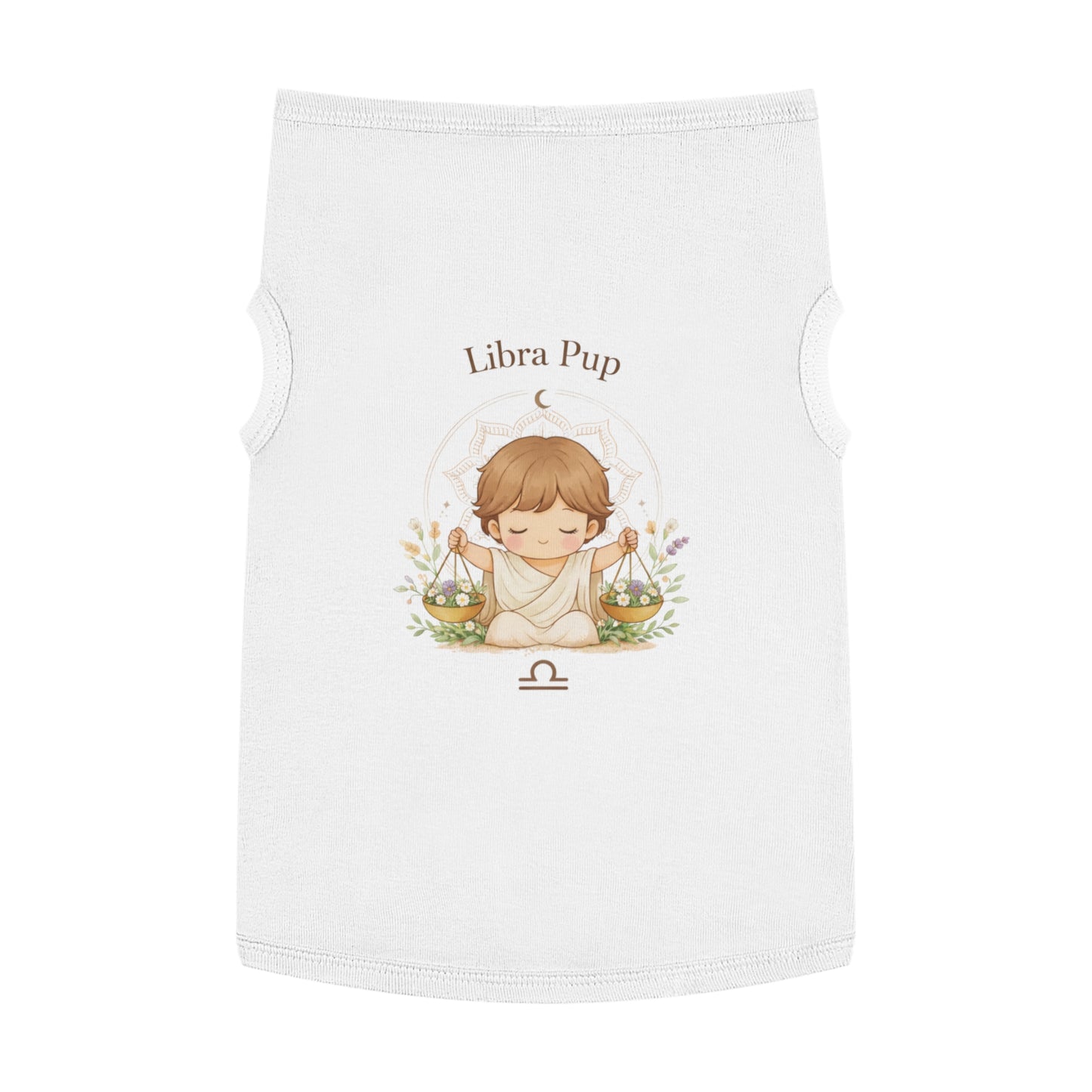 Libra Pup Pet Tank Top — Zodiac Dog Shirt with Cute Libra Illustration