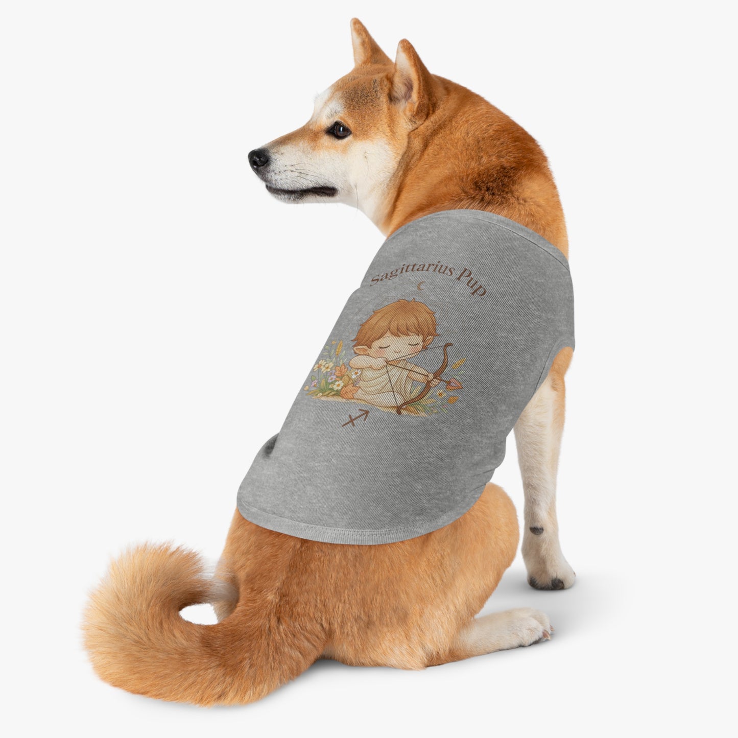 Sagittarius Pup Pet Tank — Astrology Dog Shirt with Cute Archer Design