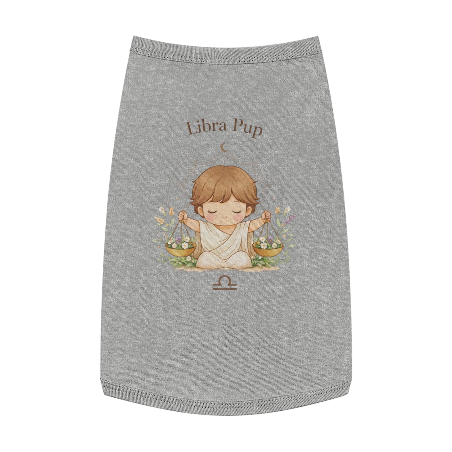 Libra Pup Pet Tank Top — Zodiac Dog Shirt with Cute Libra Illustration