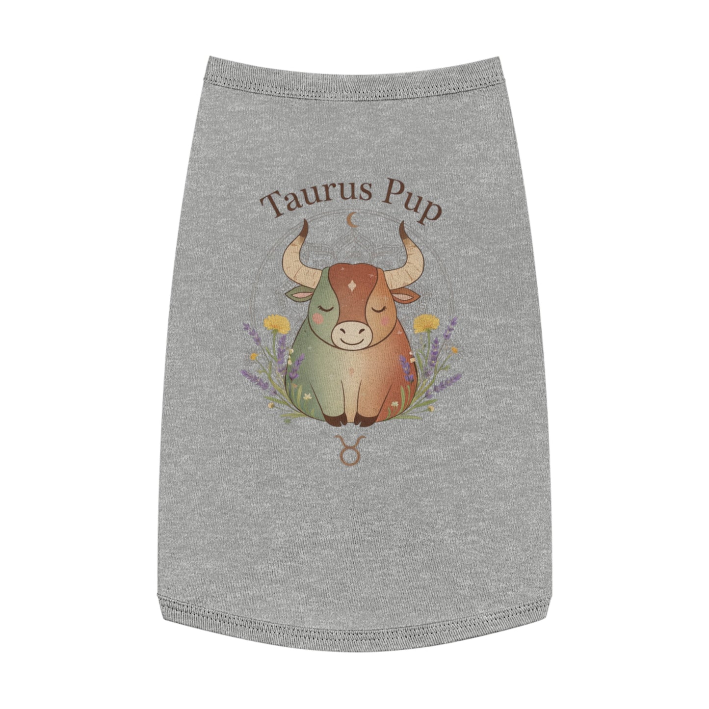 Taurus Pup Pet Tank Top – Zodiac Dog Tank with Bull Illustration
