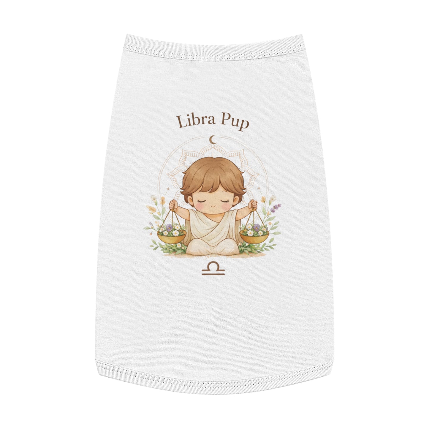 Libra Pup Pet Tank Top — Zodiac Dog Shirt with Cute Libra Illustration
