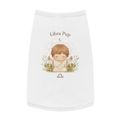 Libra Pup Pet Tank Top — Zodiac Dog Shirt with Cute Libra Illustration