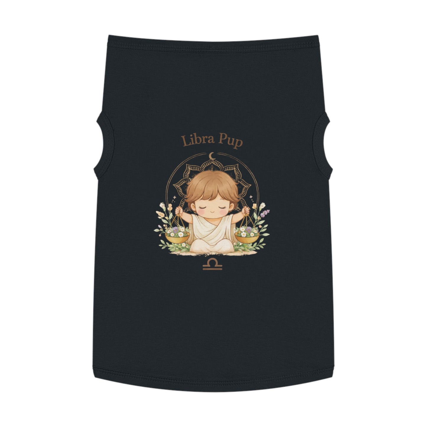 Libra Pup Pet Tank Top — Zodiac Dog Shirt with Cute Libra Illustration