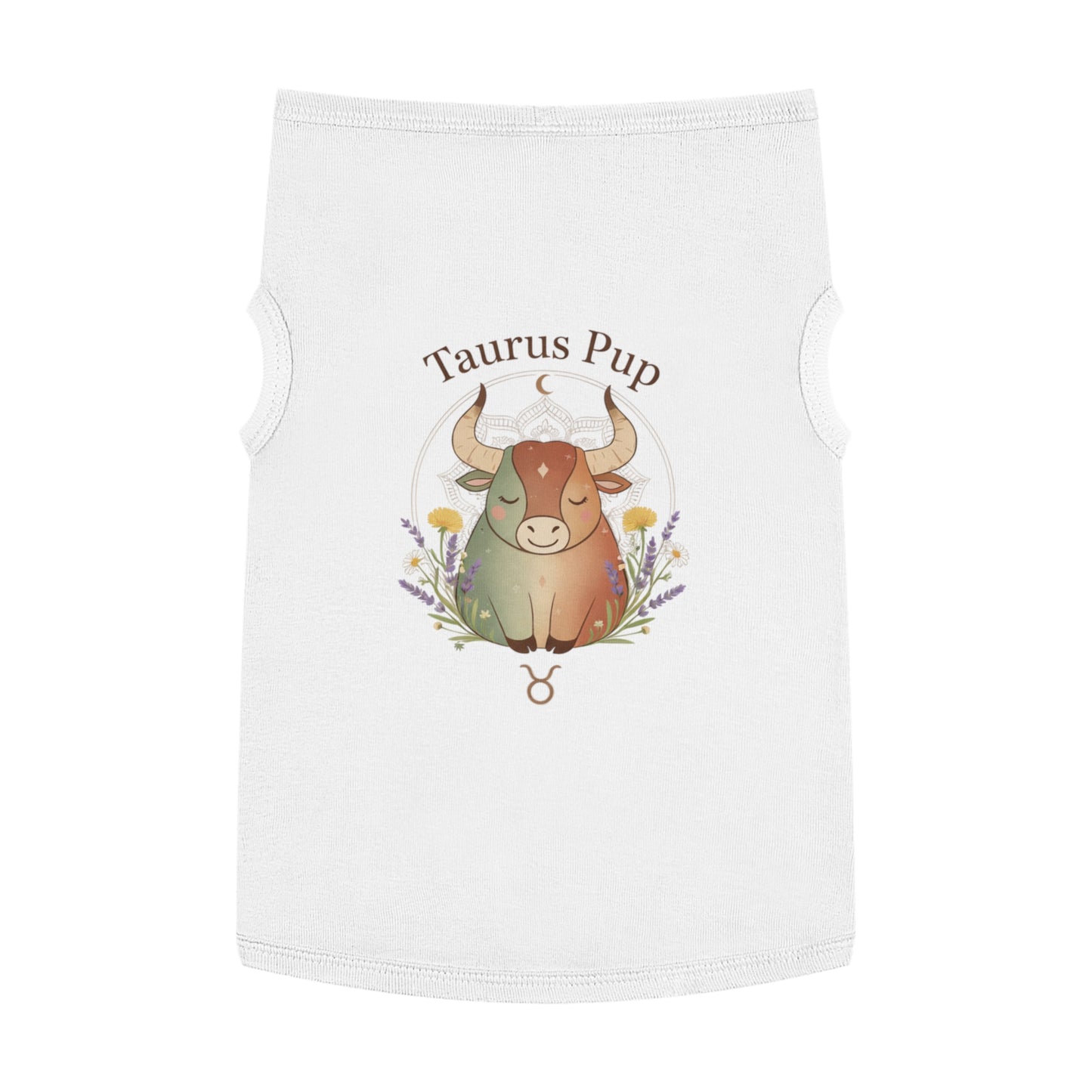 Taurus Pup Pet Tank Top – Zodiac Dog Tank with Bull Illustration