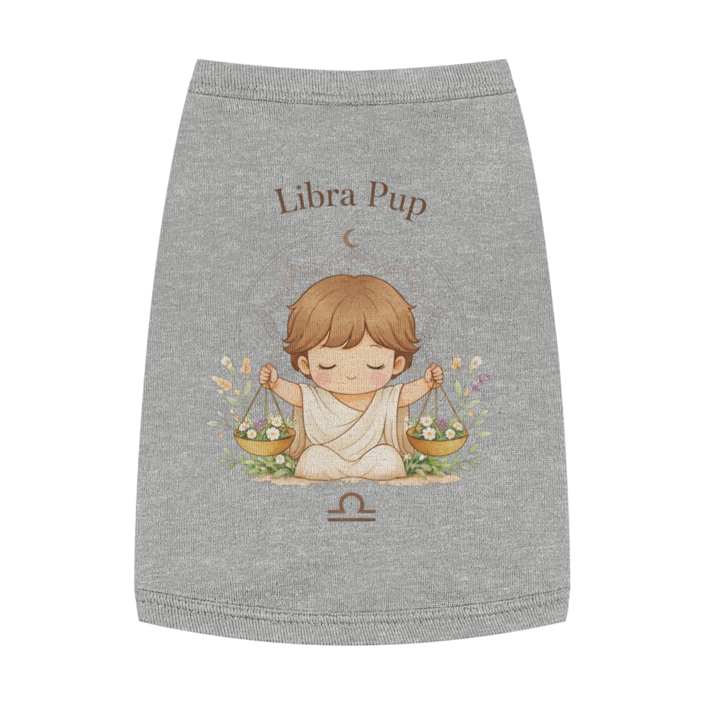Libra Pup Pet Tank Top — Zodiac Dog Shirt with Cute Libra Illustration