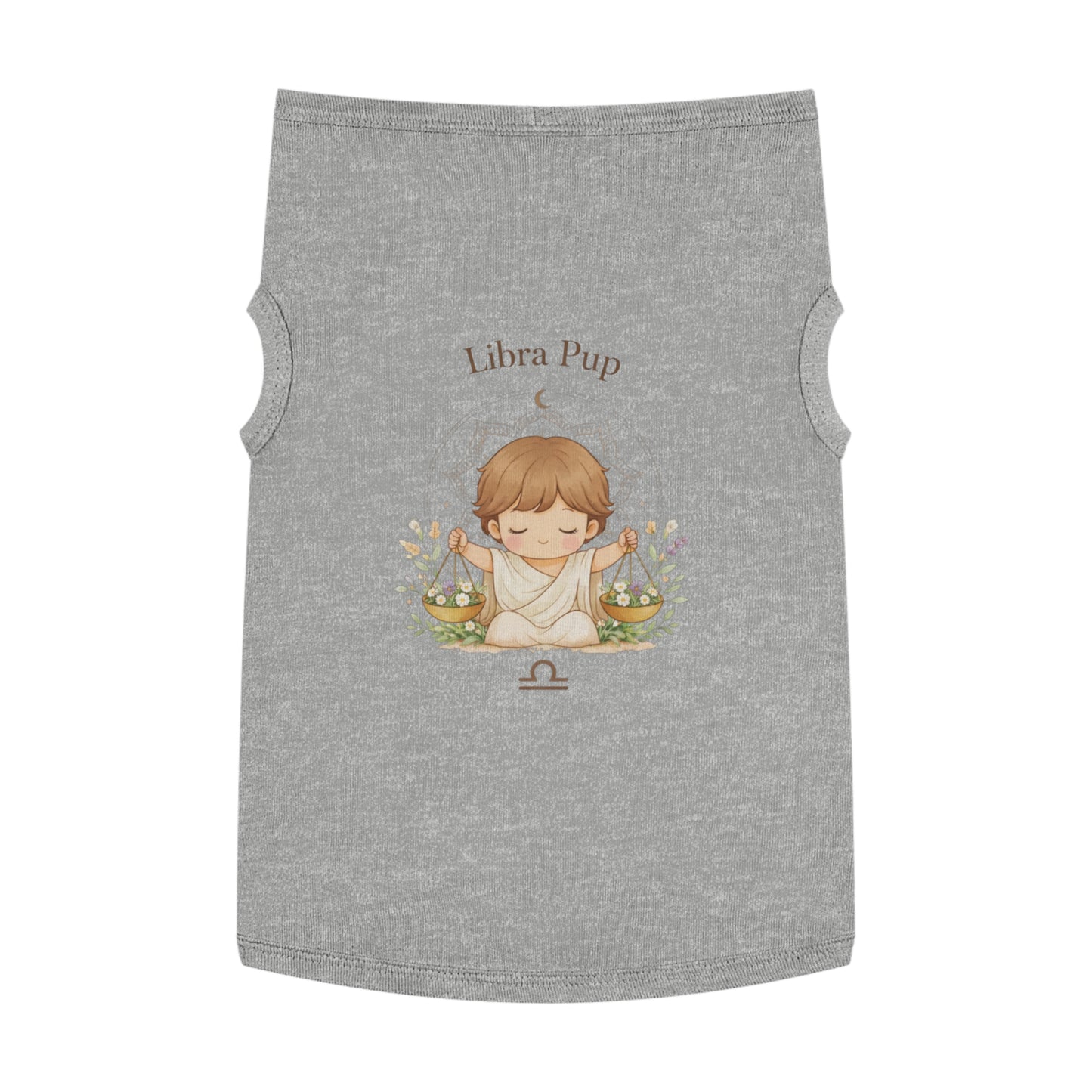 Libra Pup Pet Tank Top — Zodiac Dog Shirt with Cute Libra Illustration