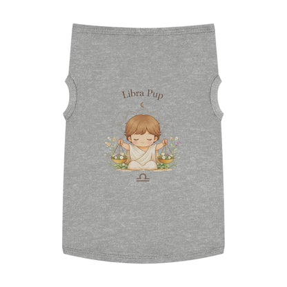 Libra Pup Pet Tank Top — Zodiac Dog Shirt with Cute Libra Illustration