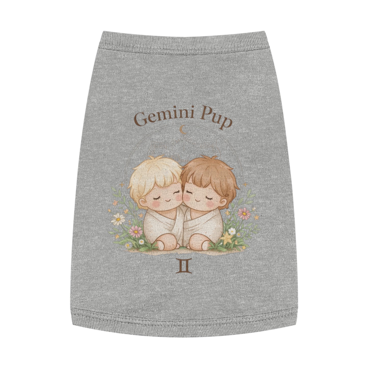 Gemini Pup Zodiac Pet Tank — Cute Twin Astrology Dog Shirt